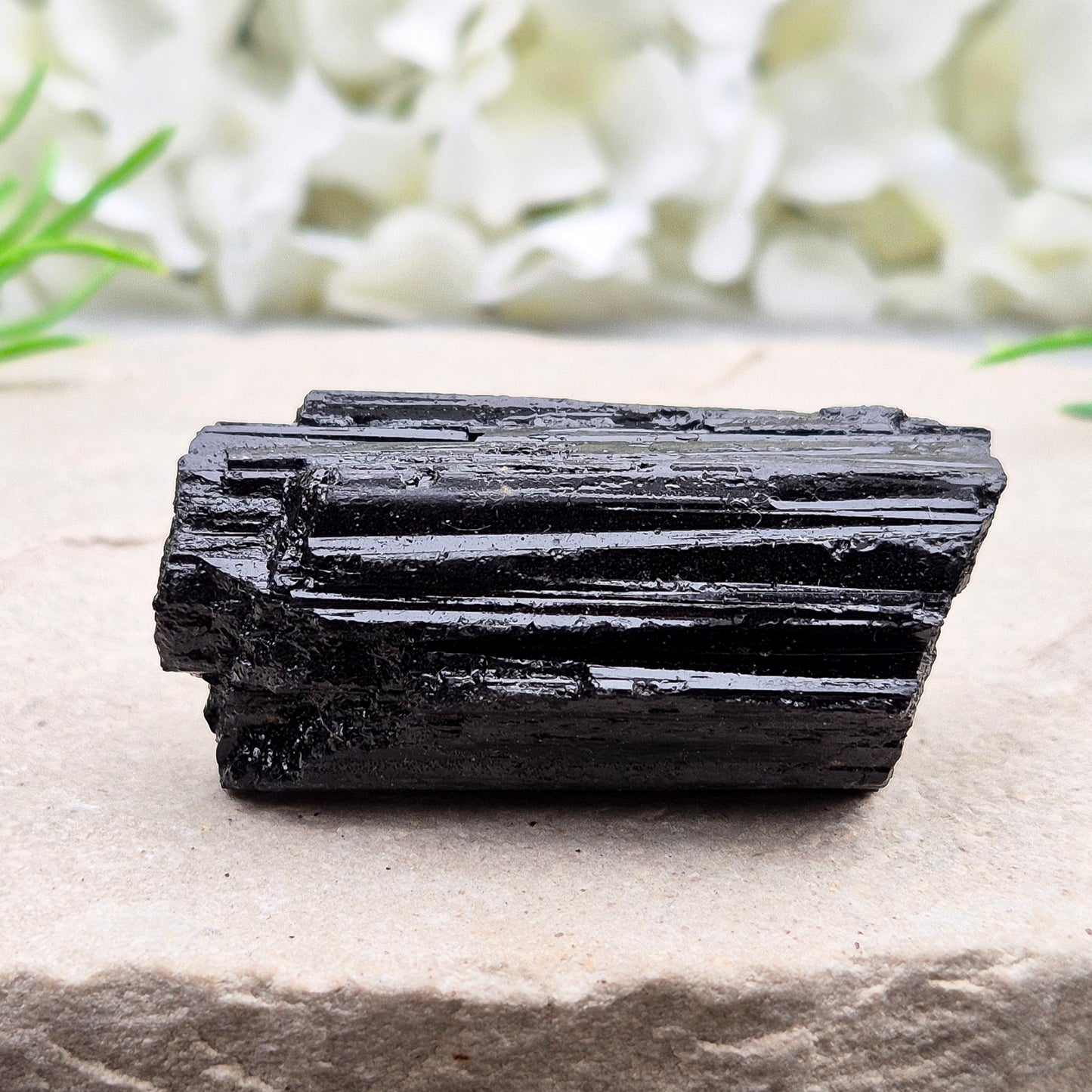 Natural Black Tourmaline crystal. Strong protective crystal that helps you feel safe, calm, clear-minded, and emotionally strong.