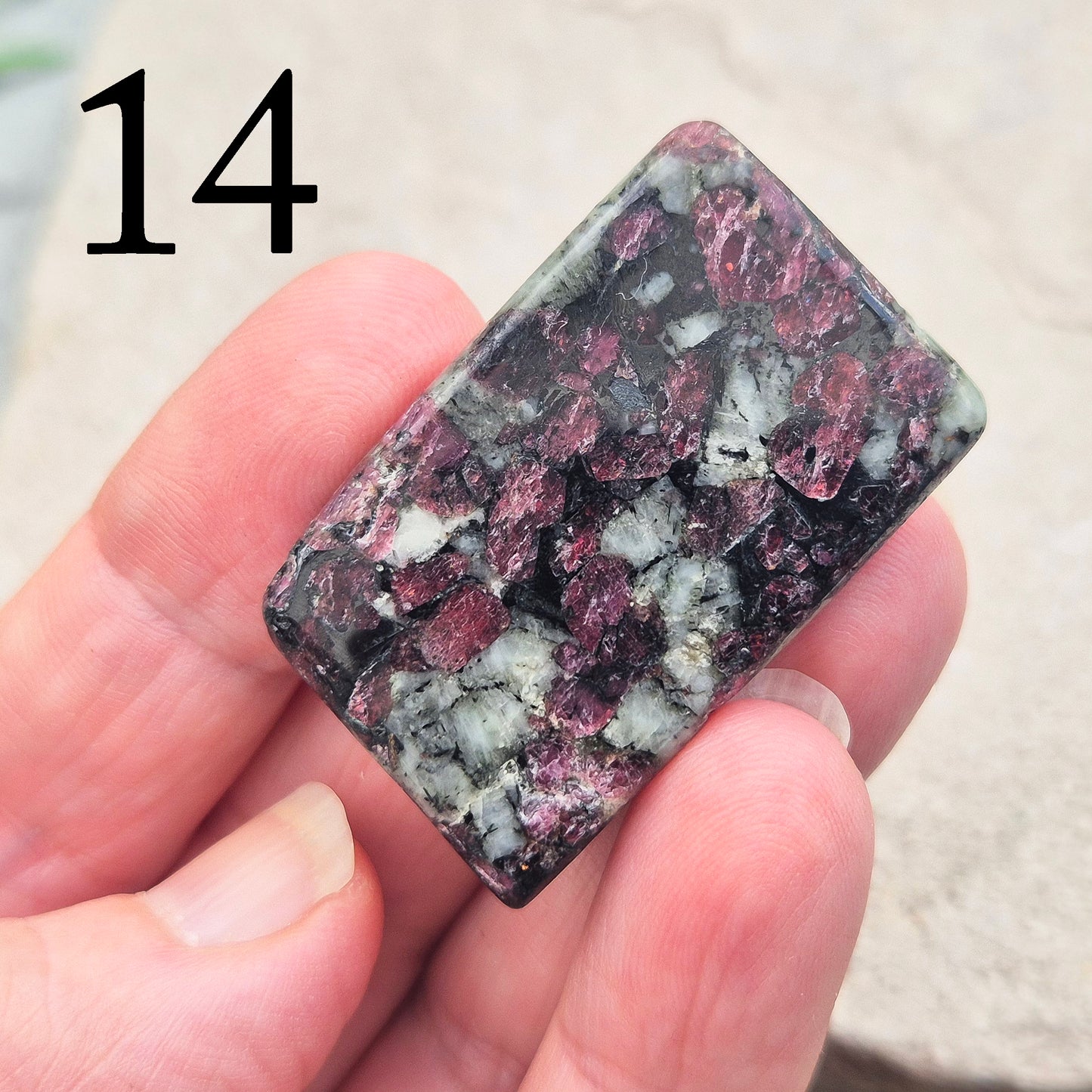 Eudialyte Crystal, Grade A Polished Gemstone