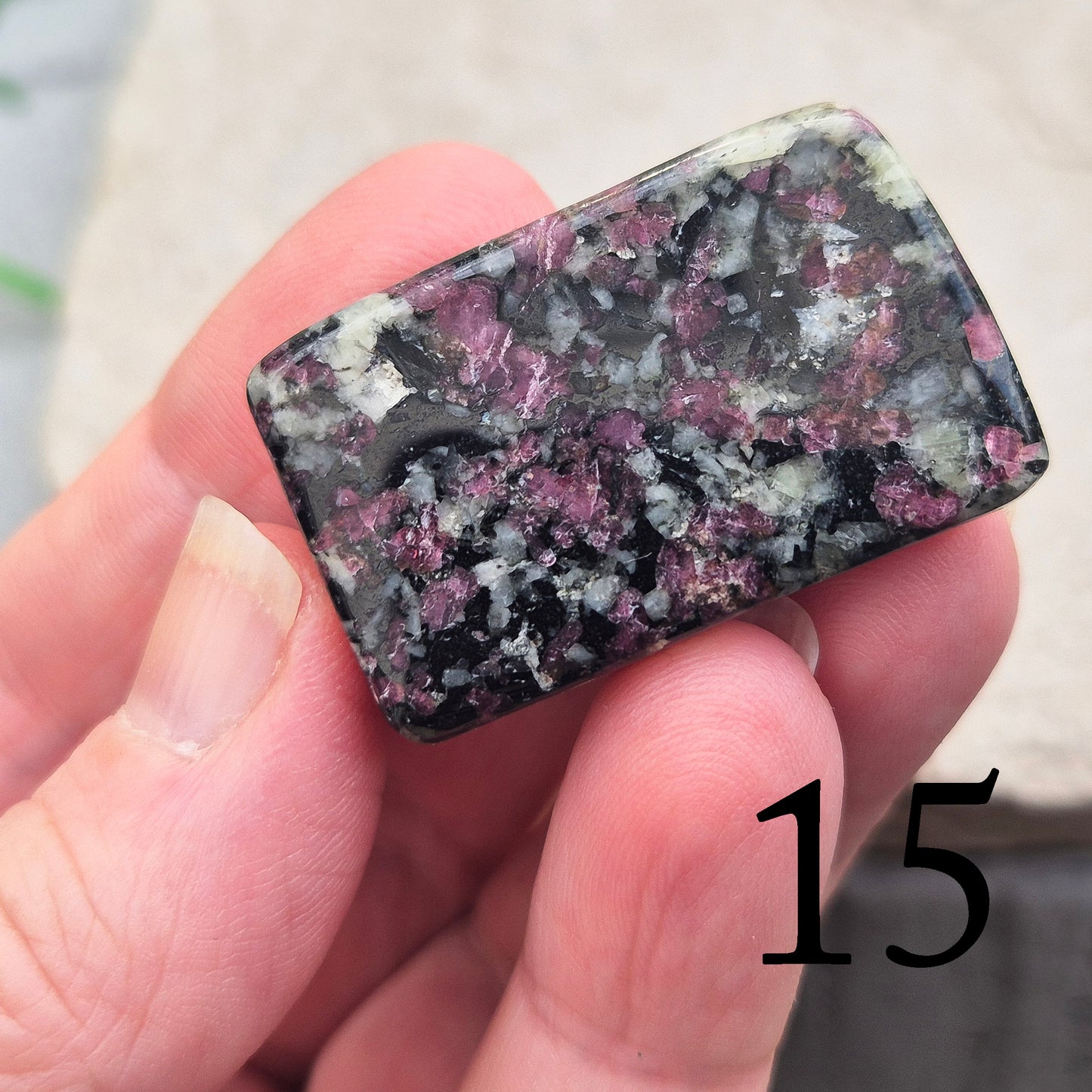 Eudialyte Crystal, Grade A Polished Gemstone