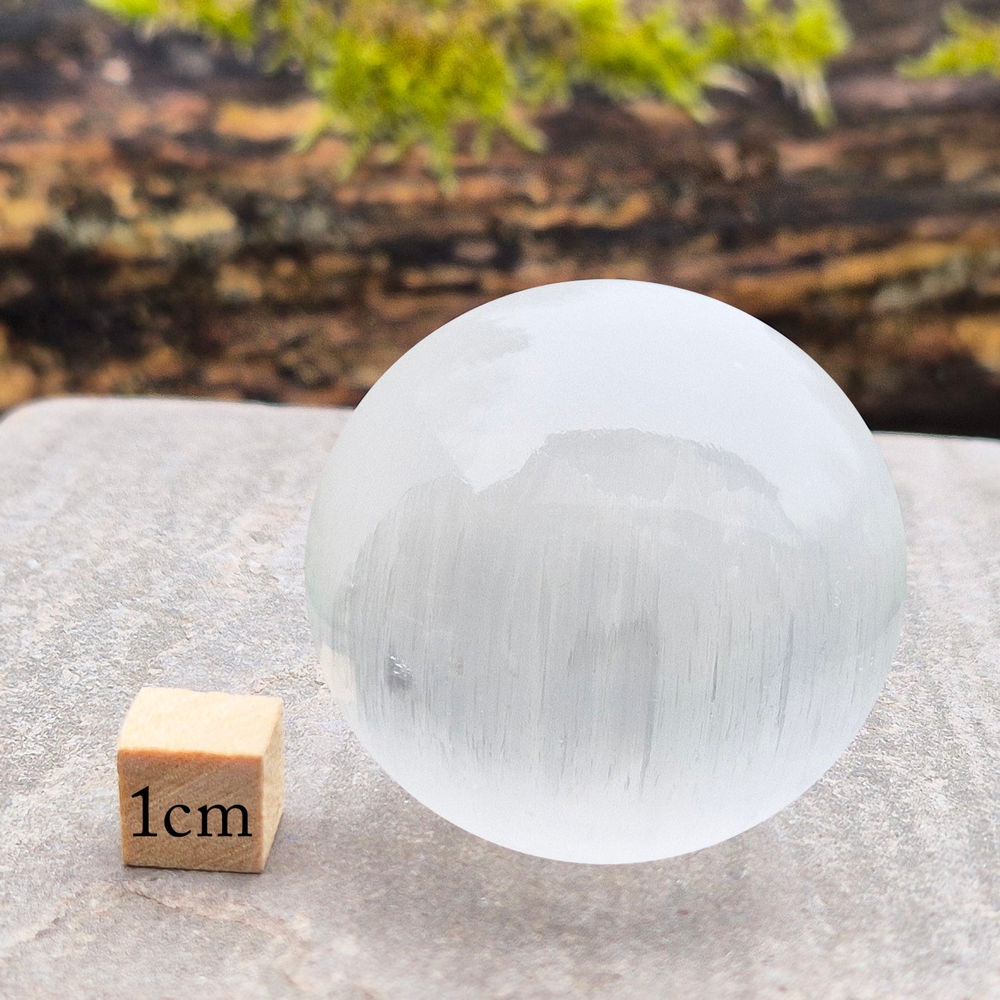 Selenite crystal sphere that brings soft, cleansing energy and a calm atmosphere. Ideal for clearing spaces, uplifting energy and gentle display.