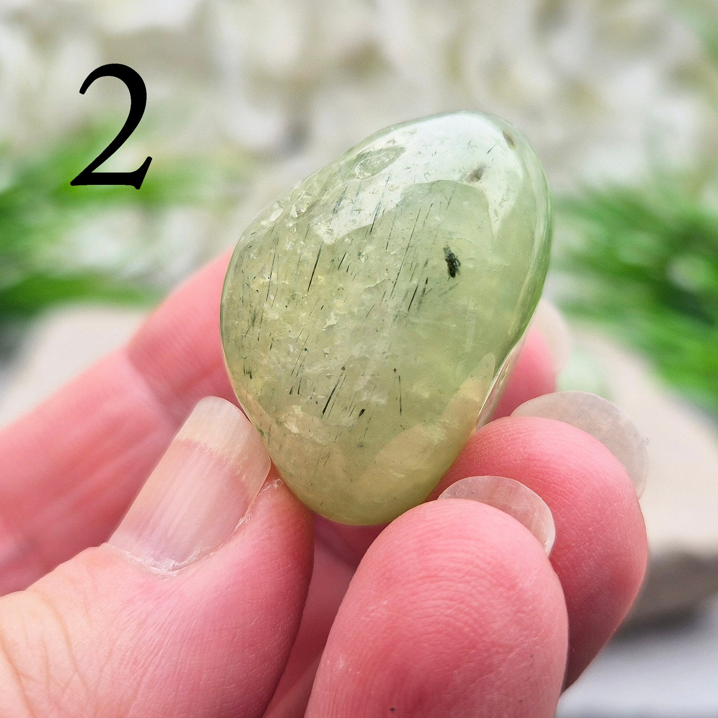 Light Green Prehnite XL Tumblestone – Mali
