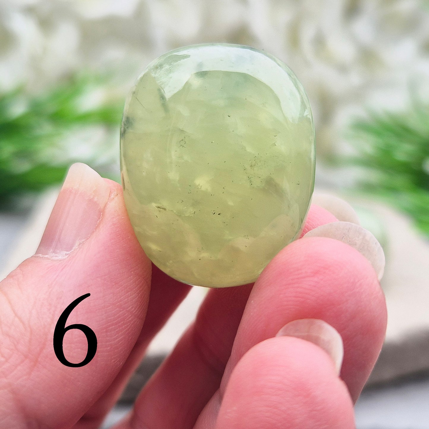 Light Green Prehnite XL Tumblestone – Mali