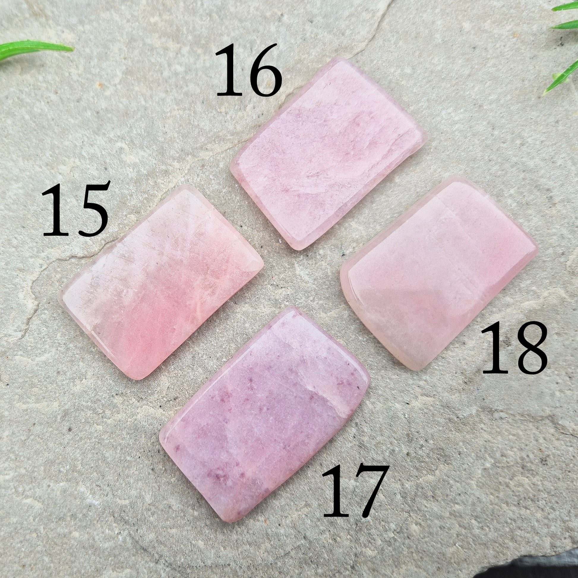 Pink Petalite polished slice with soft pale pink tones. Ideal for jewellery making, crystal grids, or carrying as a small calming stone.