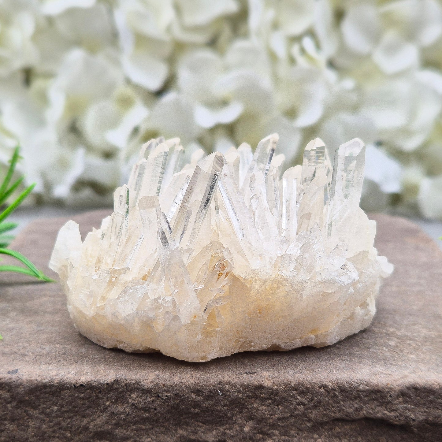 AA Himalayan Quartz Cluster from India. High-altitude, hand-mined crystal for grounding, focus, energy balance and amplifying other stones.