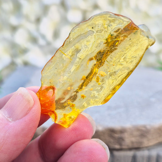 Colombian Copal Amber piece with rich golden glow. Perfect for collectors, meditation, or bringing a warm, steady feel to your home or workspace.