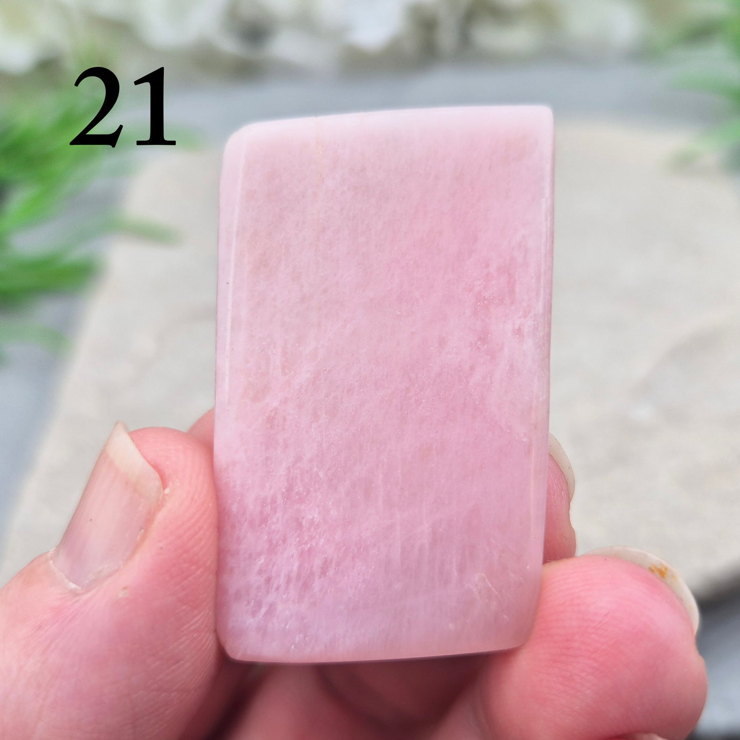 Pink Petalite Crystal Polished Slice