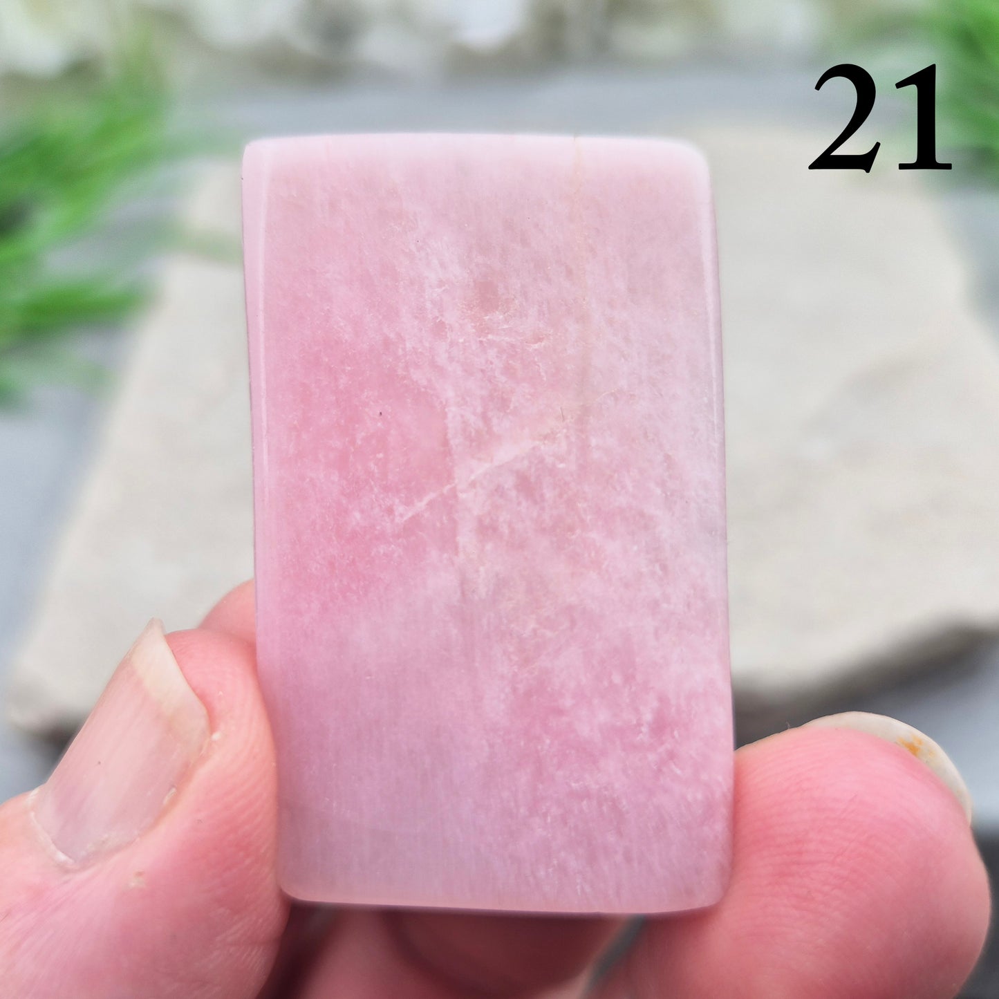 Pink Petalite Crystal Polished Slice
