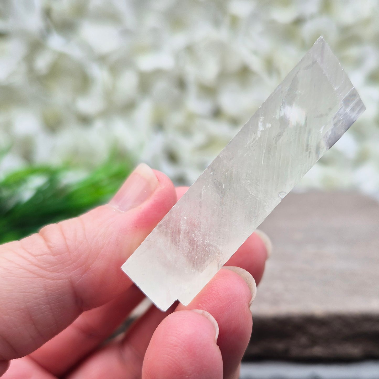 Natural Optical Calcite from Mexico natural rhomboid shape and off white colour. Often chosen for clarity, balance, and focused energy.
