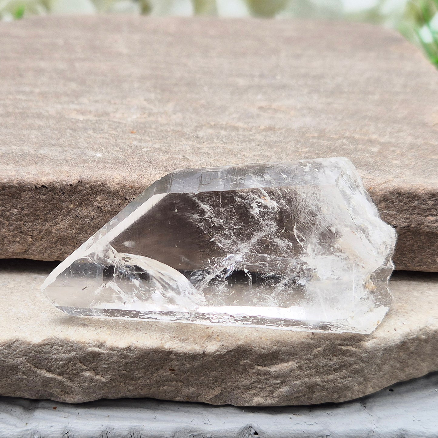 Natural Serra Quartz point from Brazil with clear, high-energy formation. Ideal for amplification, intention work, and focused spiritual practice.