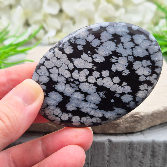 Snowflake Obsidian Crystal Palm Stone