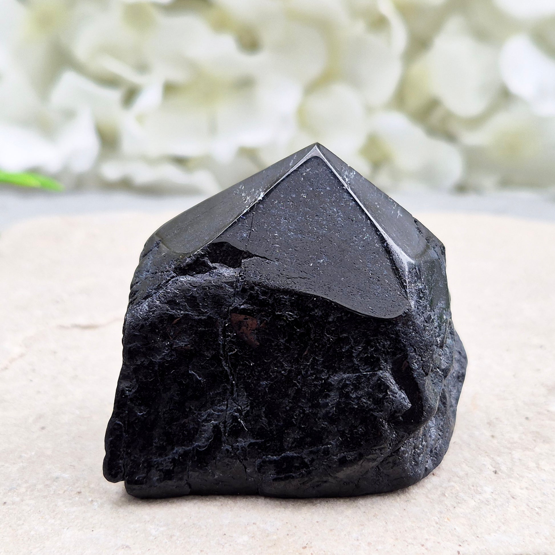 Black Tourmaline Standing Point crystal protection stone grounding mineral decor natural quartz tower home energy cleansing display piece gift