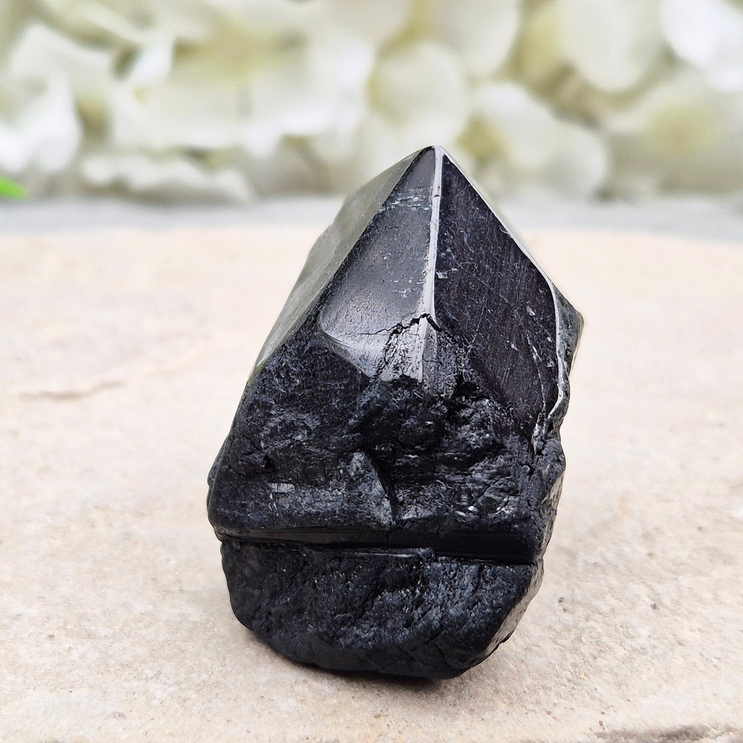Black Tourmaline Standing Point crystal protection stone grounding mineral decor natural quartz tower home energy cleansing display piece gift