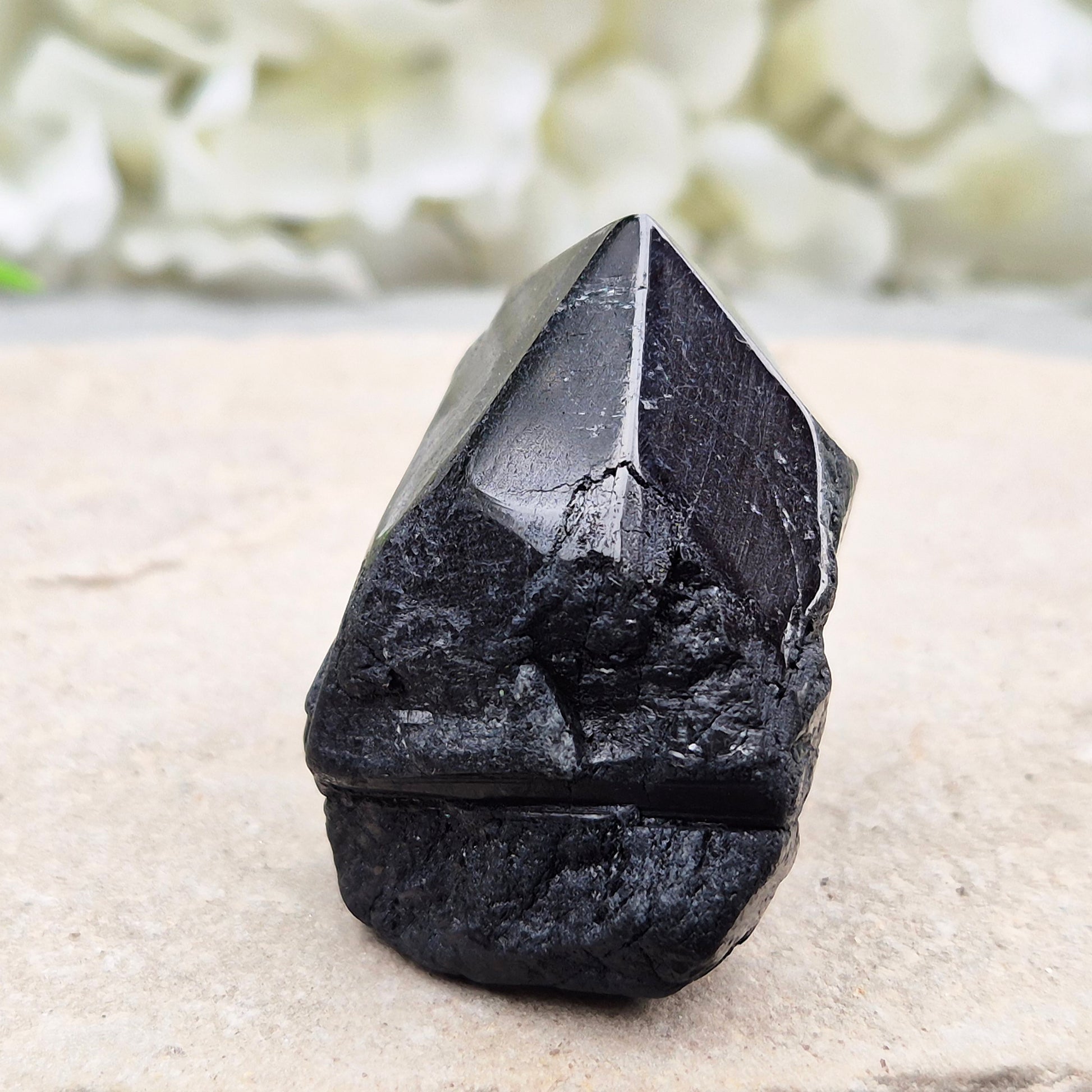 Black Tourmaline Standing Point crystal protection stone grounding mineral decor natural quartz tower home energy cleansing display piece gift