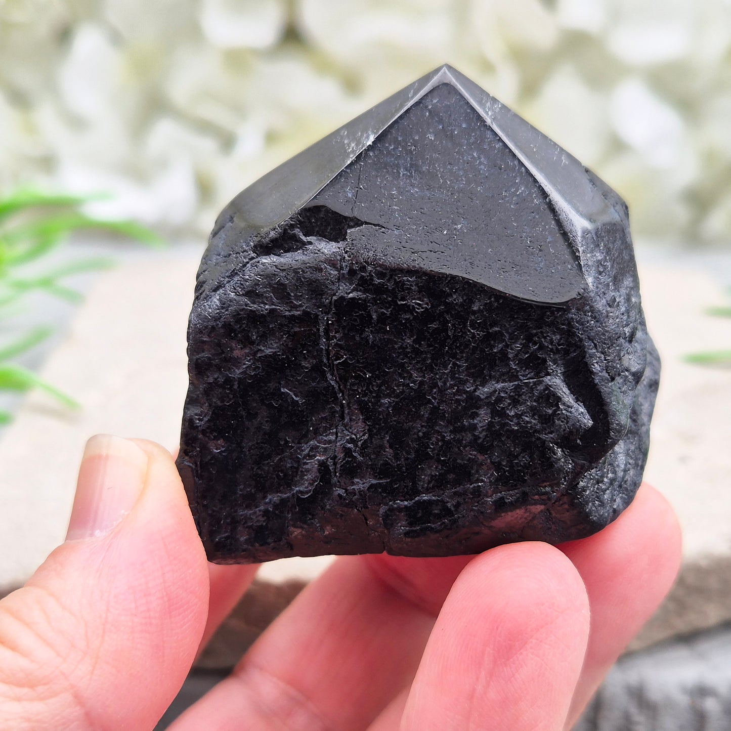 Black Tourmaline Standing Point crystal protection stone grounding mineral decor natural quartz tower home energy cleansing display piece gift