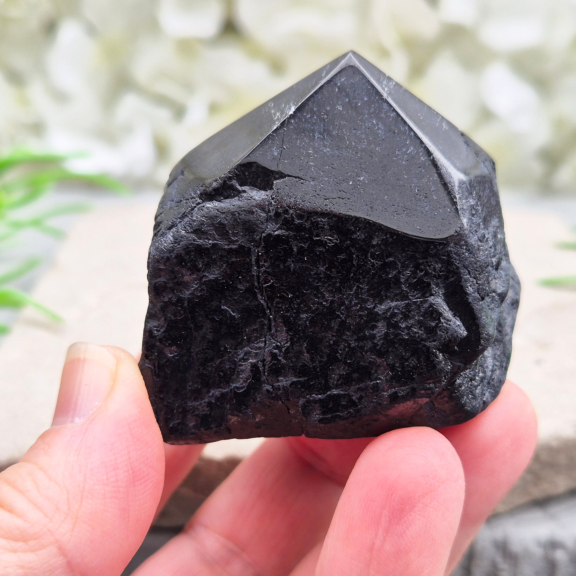 Black Tourmaline Standing Point crystal protection stone grounding mineral decor natural quartz tower home energy cleansing display piece gift