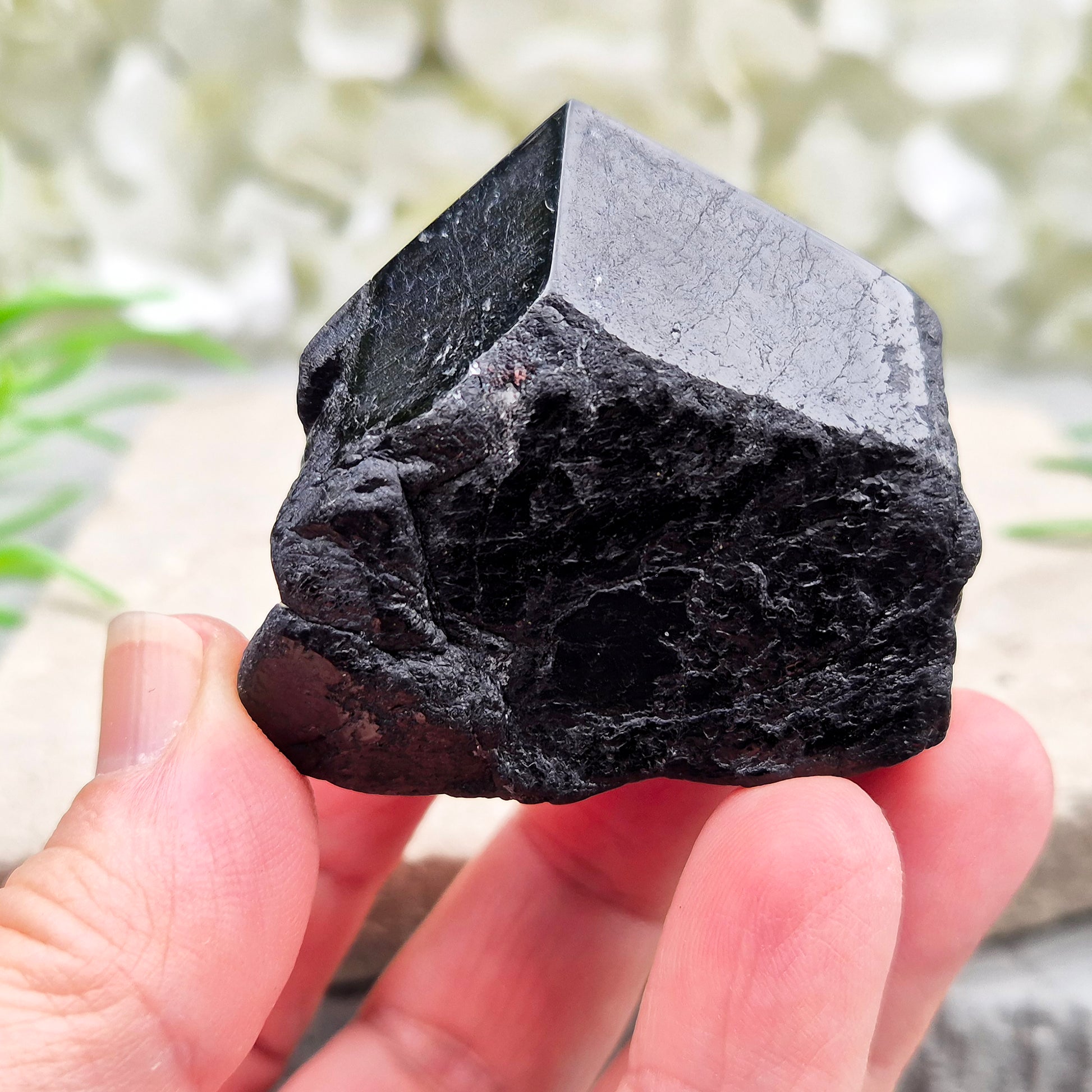 Black Tourmaline Standing Point crystal protection stone grounding mineral decor natural quartz tower home energy cleansing display piece gift
