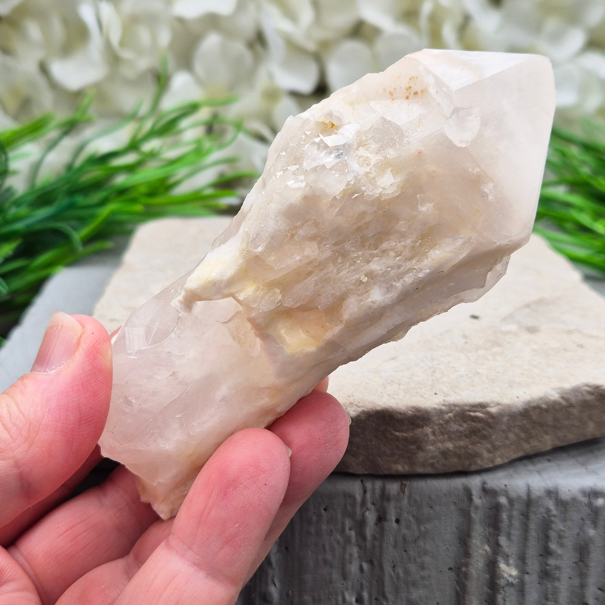 Candle Quartz crystal from Madagascar, a natural pineapple quartz point with layered formations, used for spiritual growth and meditation support.