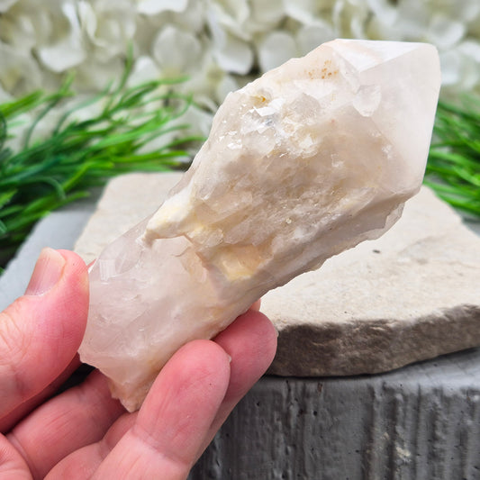 Candle Quartz crystal from Madagascar, a natural pineapple quartz point with layered formations, used for spiritual growth and meditation support.