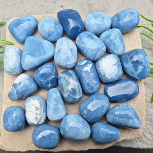 Owyhee Opal Crystal Tumble stone, Blue Opal, Oregon Opal