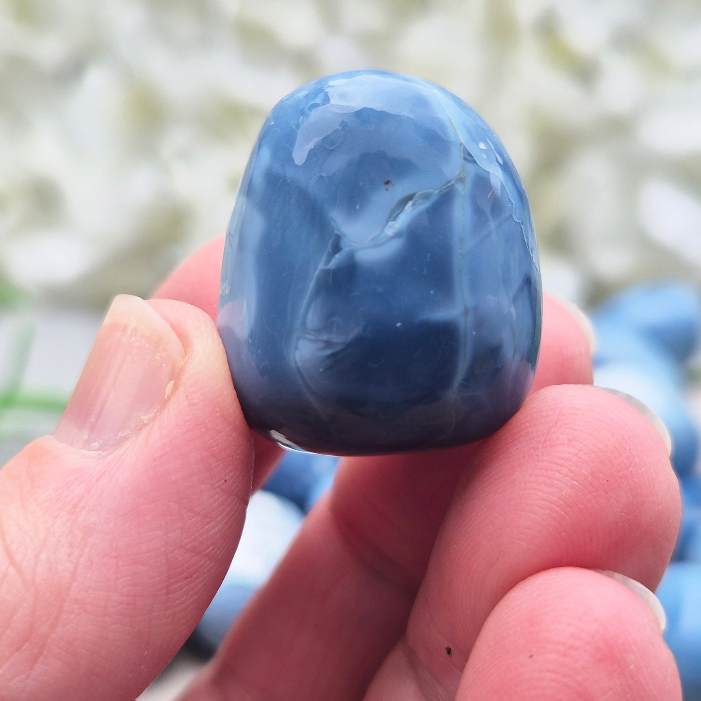 Rare Owyhee Opal (Blue/ Oregon Opal) from USA with calming blue energy. Supports communication, intuition, confidence, and spiritual connection.