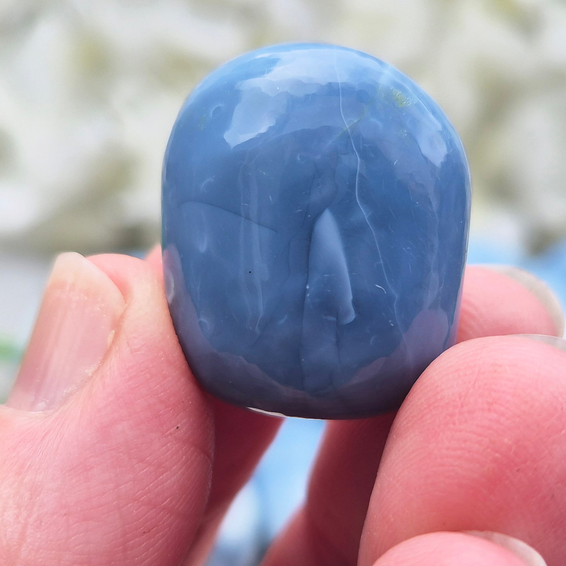 Rare Owyhee Opal (Blue/ Oregon Opal) from USA with calming blue energy. Supports communication, intuition, confidence, and spiritual connection.