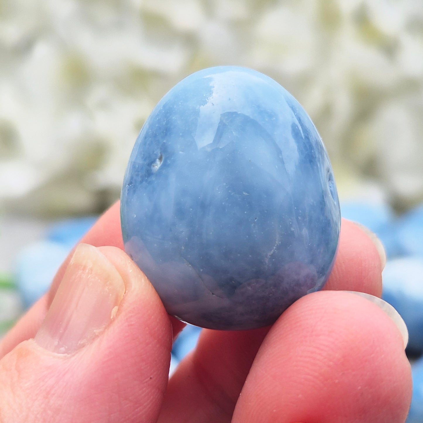 Rare Owyhee Opal (Blue/ Oregon Opal) from USA with calming blue energy. Supports communication, intuition, confidence, and spiritual connection.