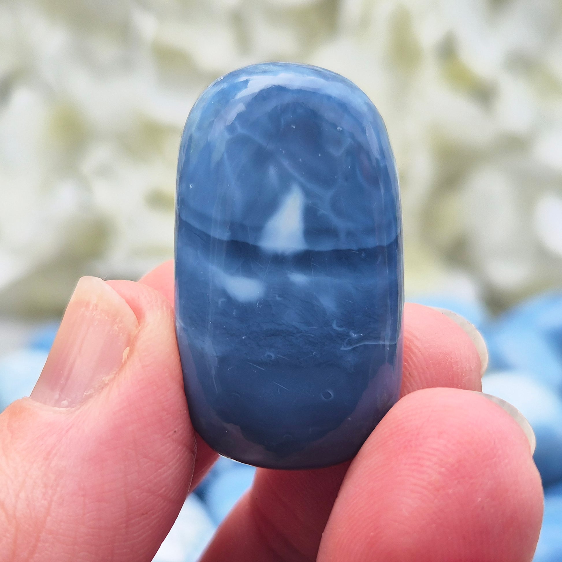Rare Owyhee Opal (Blue/ Oregon Opal) from USA with calming blue energy. Supports communication, intuition, confidence, and spiritual connection.