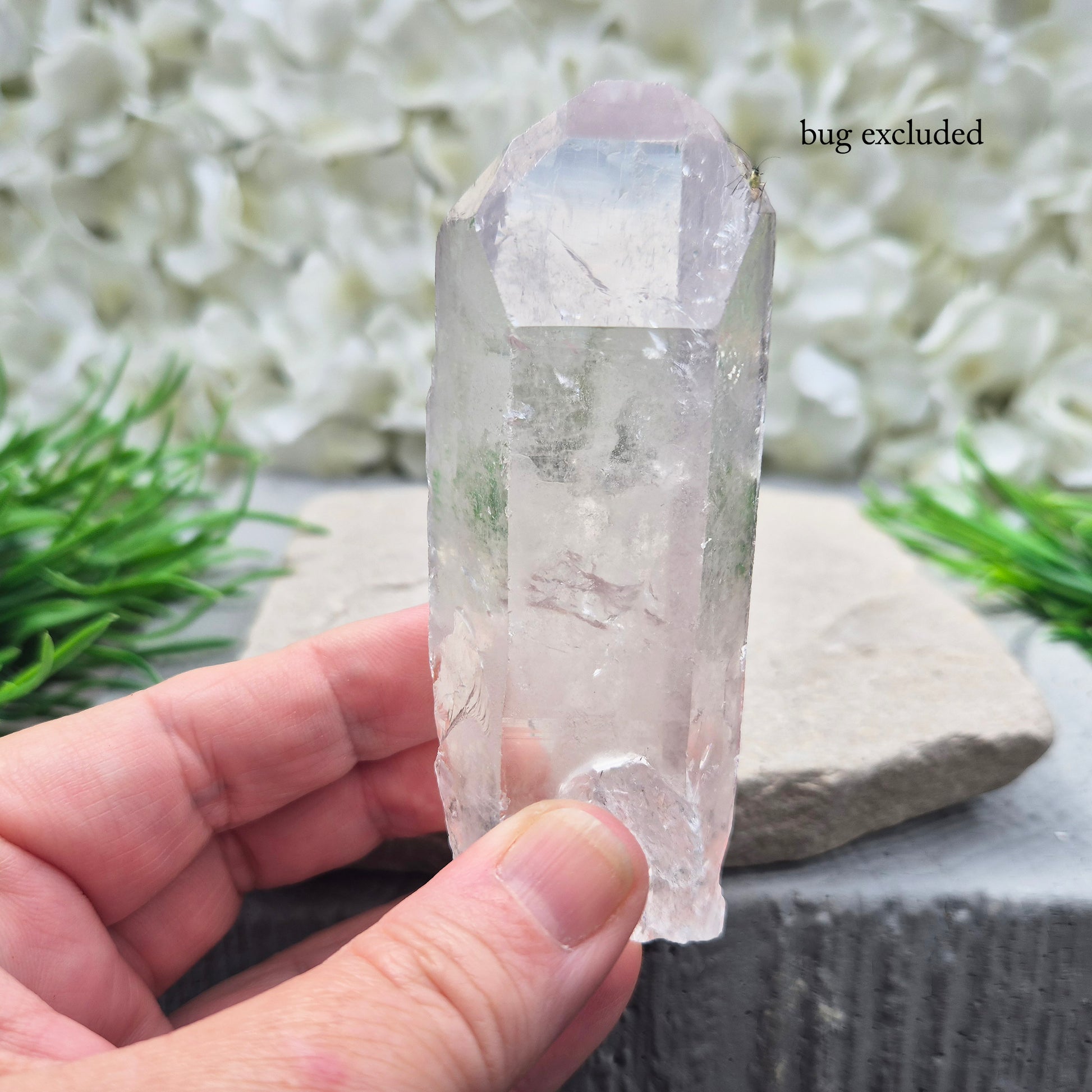 Natural Quartz Crystal Point from Brazil. Clear, natural quartz for focus, balance and energy work. Ideal for meditation, grids and crystal collections.