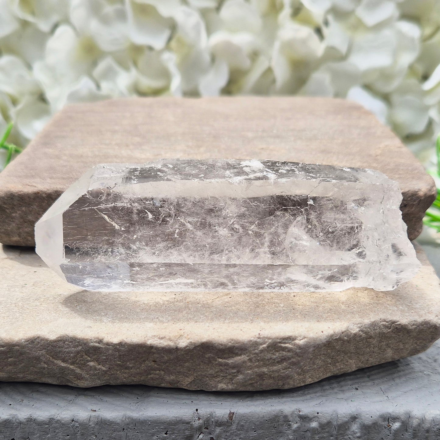 Natural Quartz Crystal Point from Brazil. Clear, natural quartz for focus, balance and energy work. Ideal for meditation, grids and crystal collections.