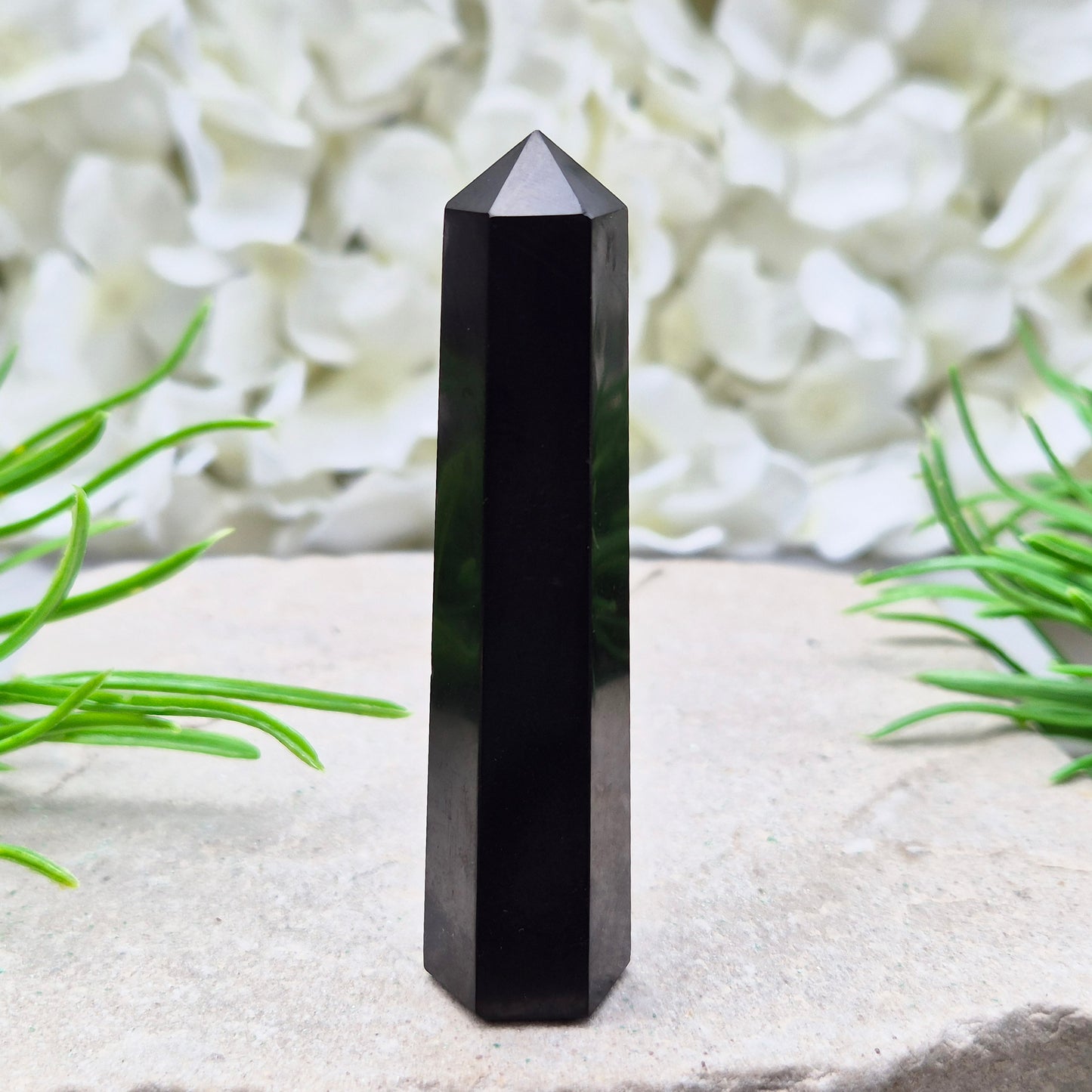 Shungite Point or Crystal Tower with a 6 Sided Generator Point