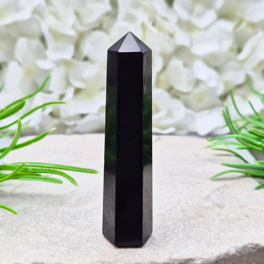 Shungite Point or Crystal Tower with a 6 Sided Generator Point