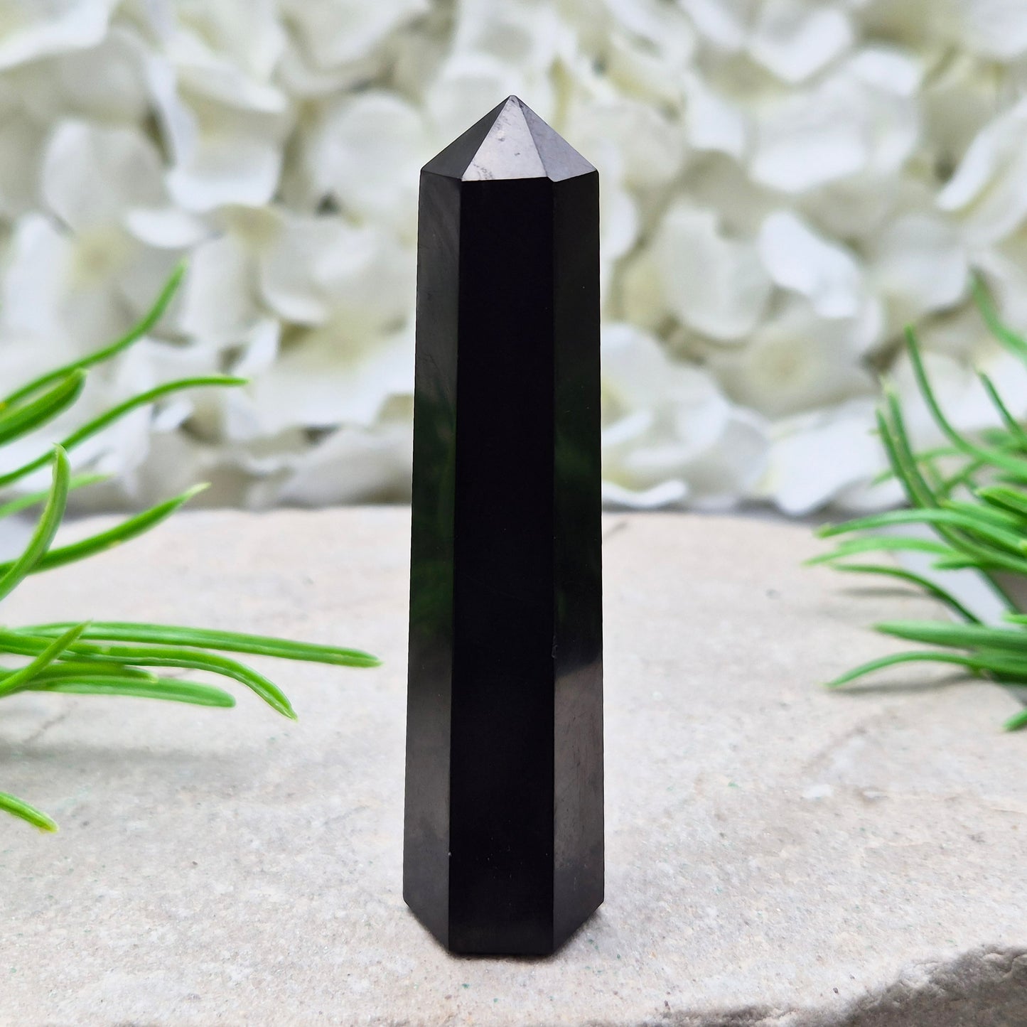 Shungite Point or Crystal Tower with a 6 Sided Generator Point