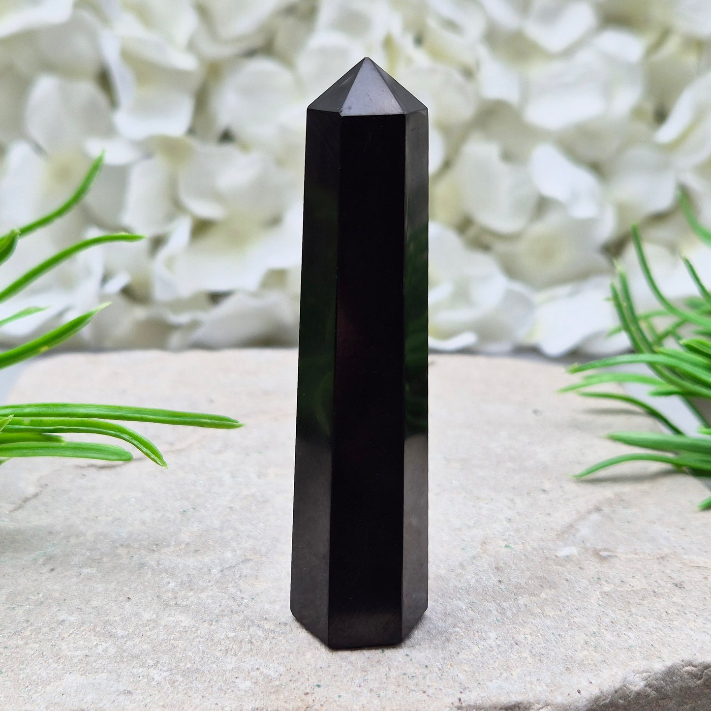 Shungite Point or Crystal Tower with a 6 Sided Generator Point
