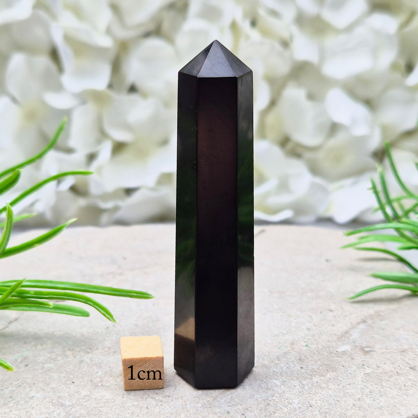 Shungite Point or Crystal Tower with a 6 Sided Generator Point