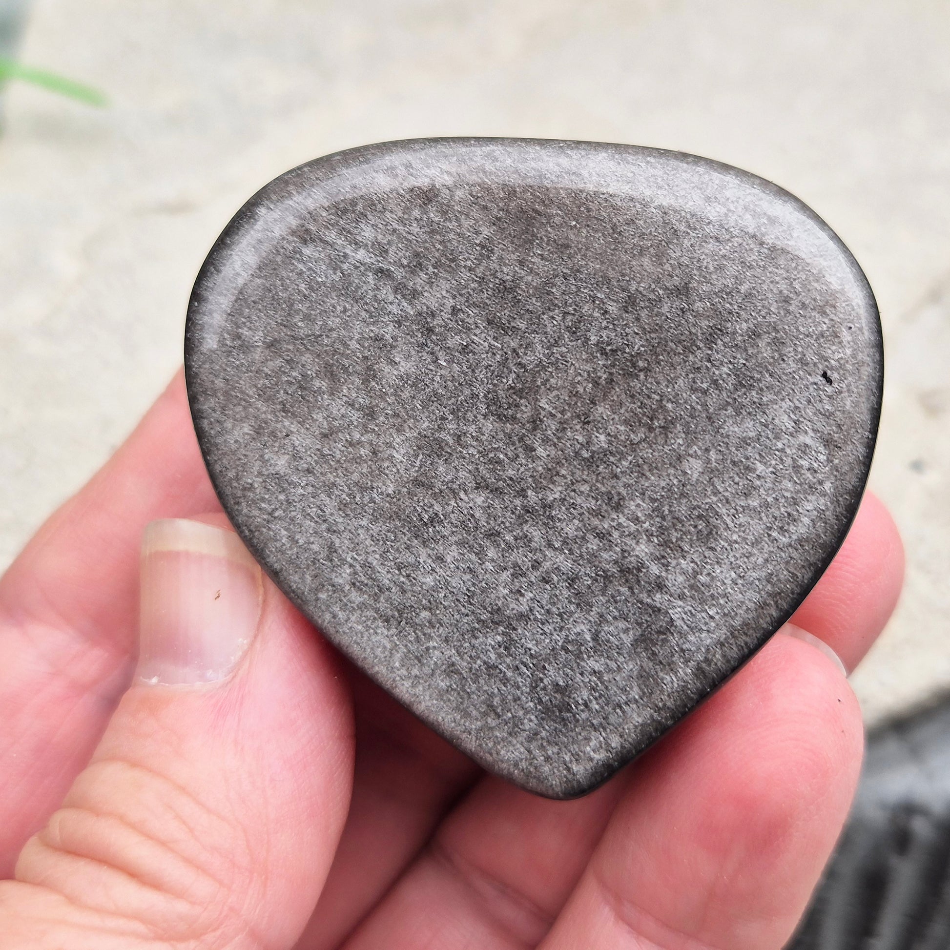 Silver Sheen Obsidian Heart from Mexico. A grounding, protective crystal that supports self-awareness, calm focus, and emotional balance.