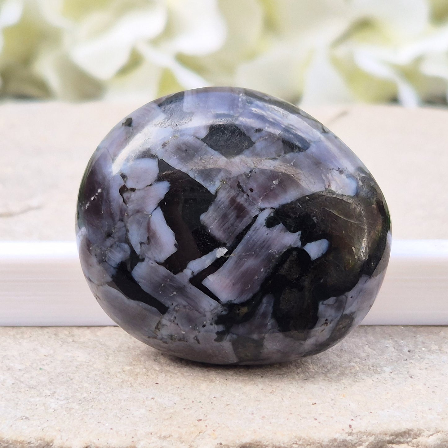 Indigo Gabbro (Mystic Merlinite) Crystal Palm Stone