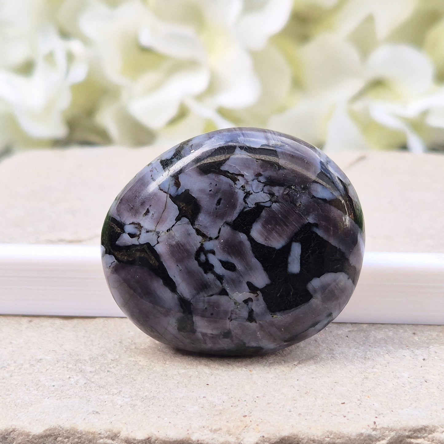 Indigo Gabbro (Mystic Merlinite) Crystal Palm Stone