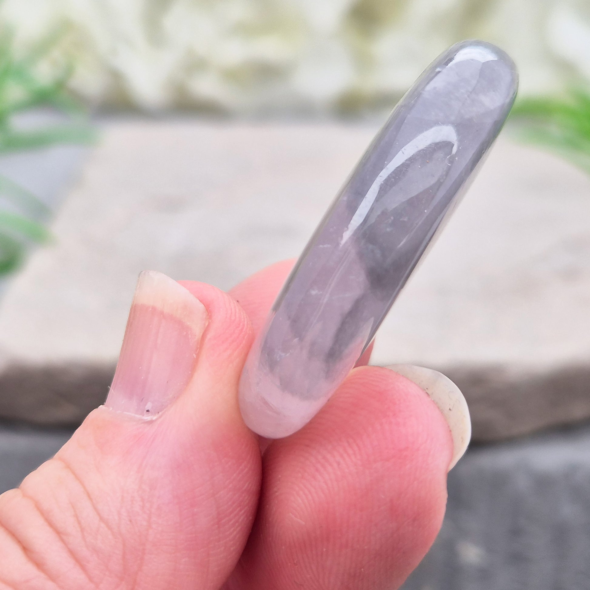 Lunar Quartz palm stones for peace, creativity, and spiritual connection. Handpicked crystals to support calm energy and open communication.