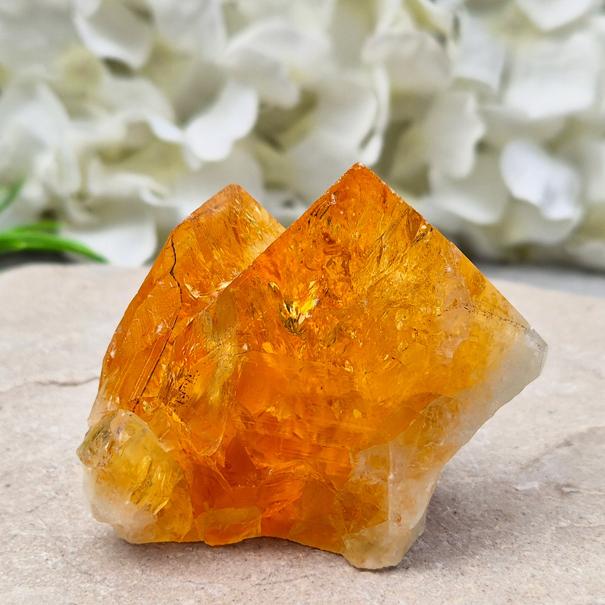 Citrine attracts abundance, joy, and success while boosting positivity, confidence, and creativity. It balances chakras, protects your aura, and improves focus.