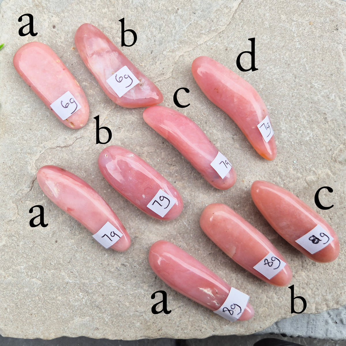 Pink Opal polished wand in soft pink to salmon tones. Linked to the heart chakra, known as a gentle, supportive stone during difficult or emotional times.