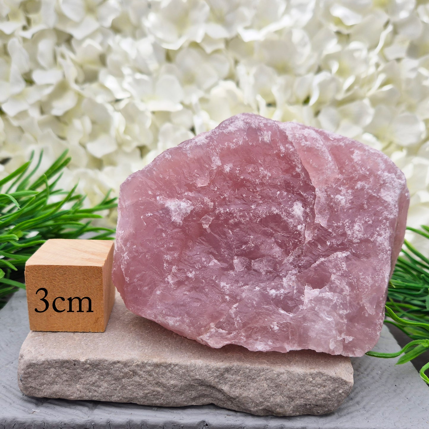 Natural Rose Quartz crystal from Namibia. Gentle stone of love that brings calm, emotional support, balance, and unconditional self-love.