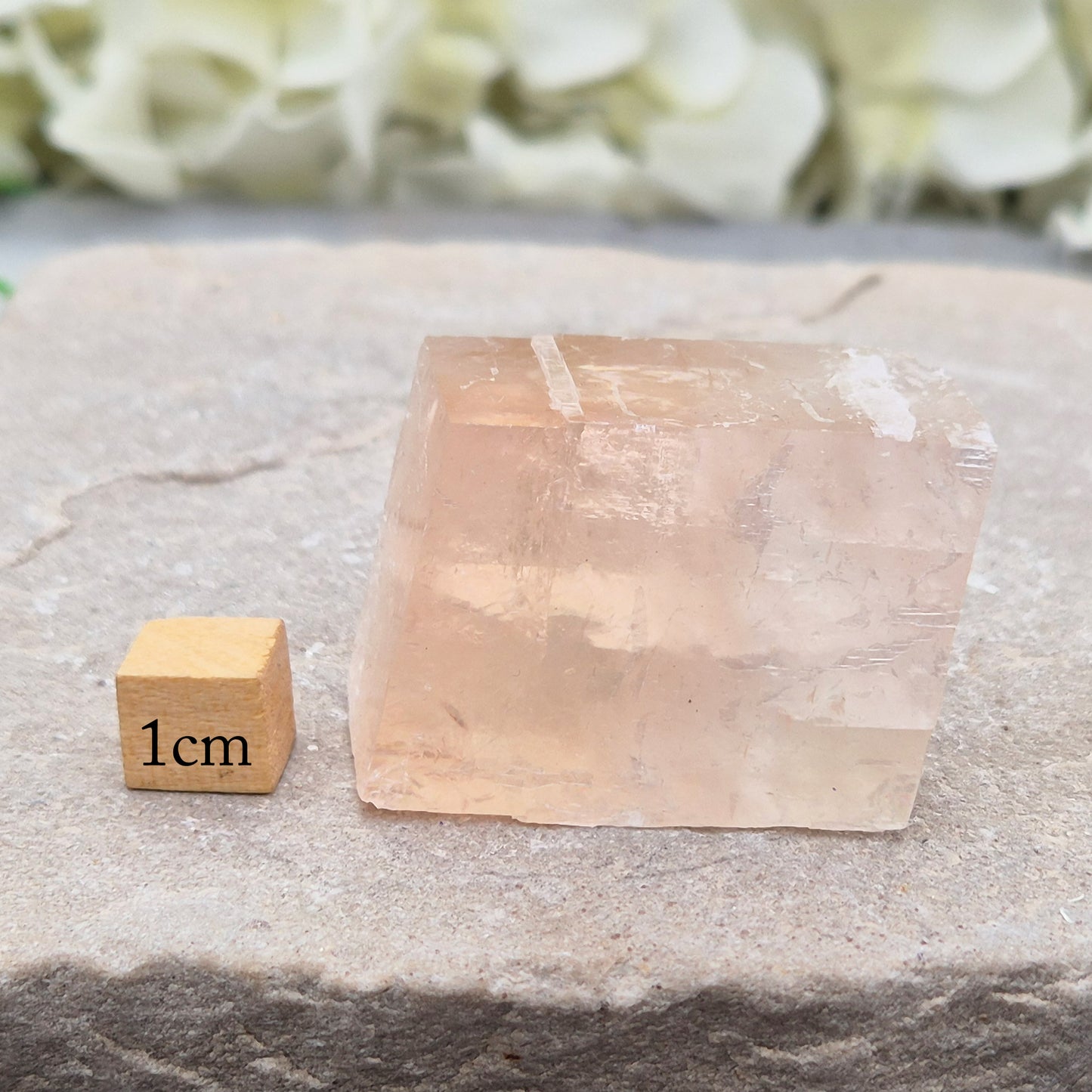 Gentle pale pink watermelon calcite, Mexico — a soothing crystal for emotional healing and heart chakra balance. Soft, nurturing energy for calm and kindness.
