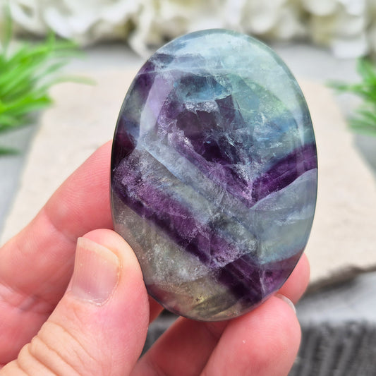 Fluorite Crystal Palm Stone