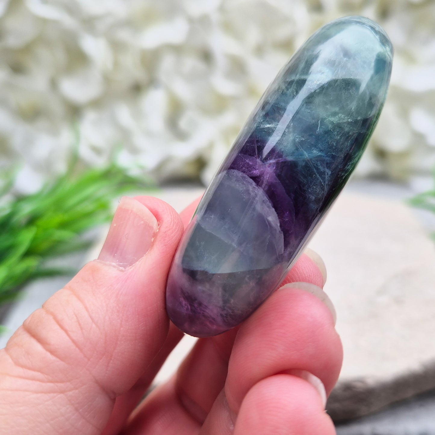 Fluorite Crystal Palm Stone