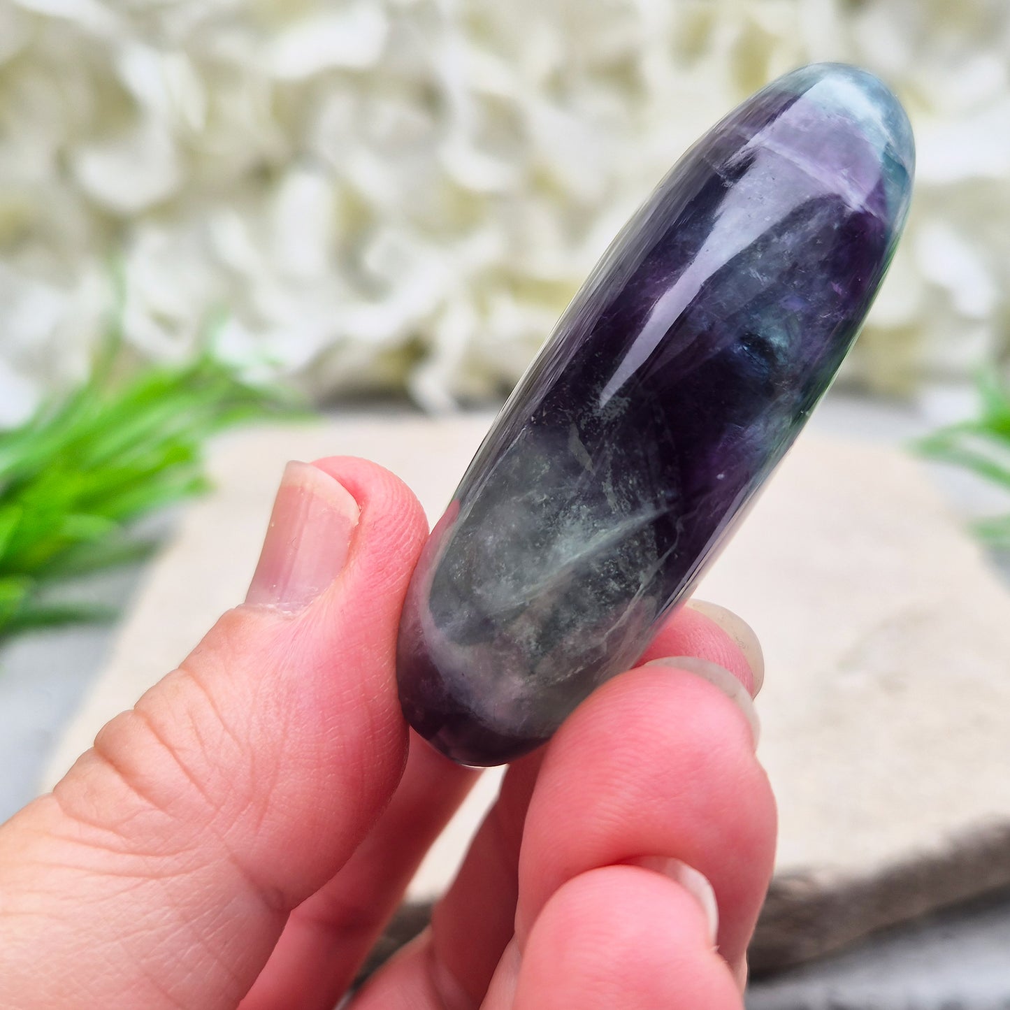 Fluorite Crystal Palm Stone