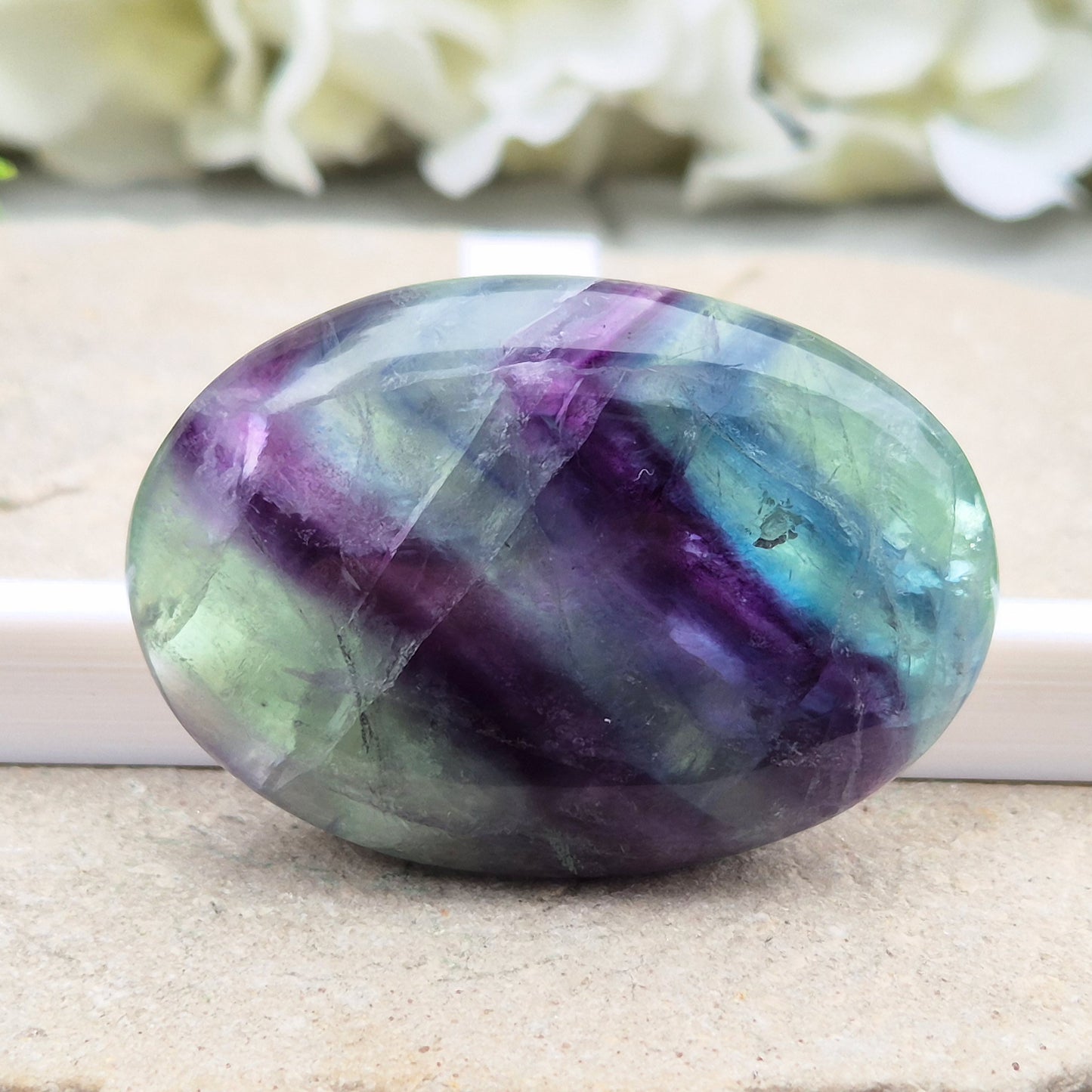 Fluorite Crystal Palm Stone