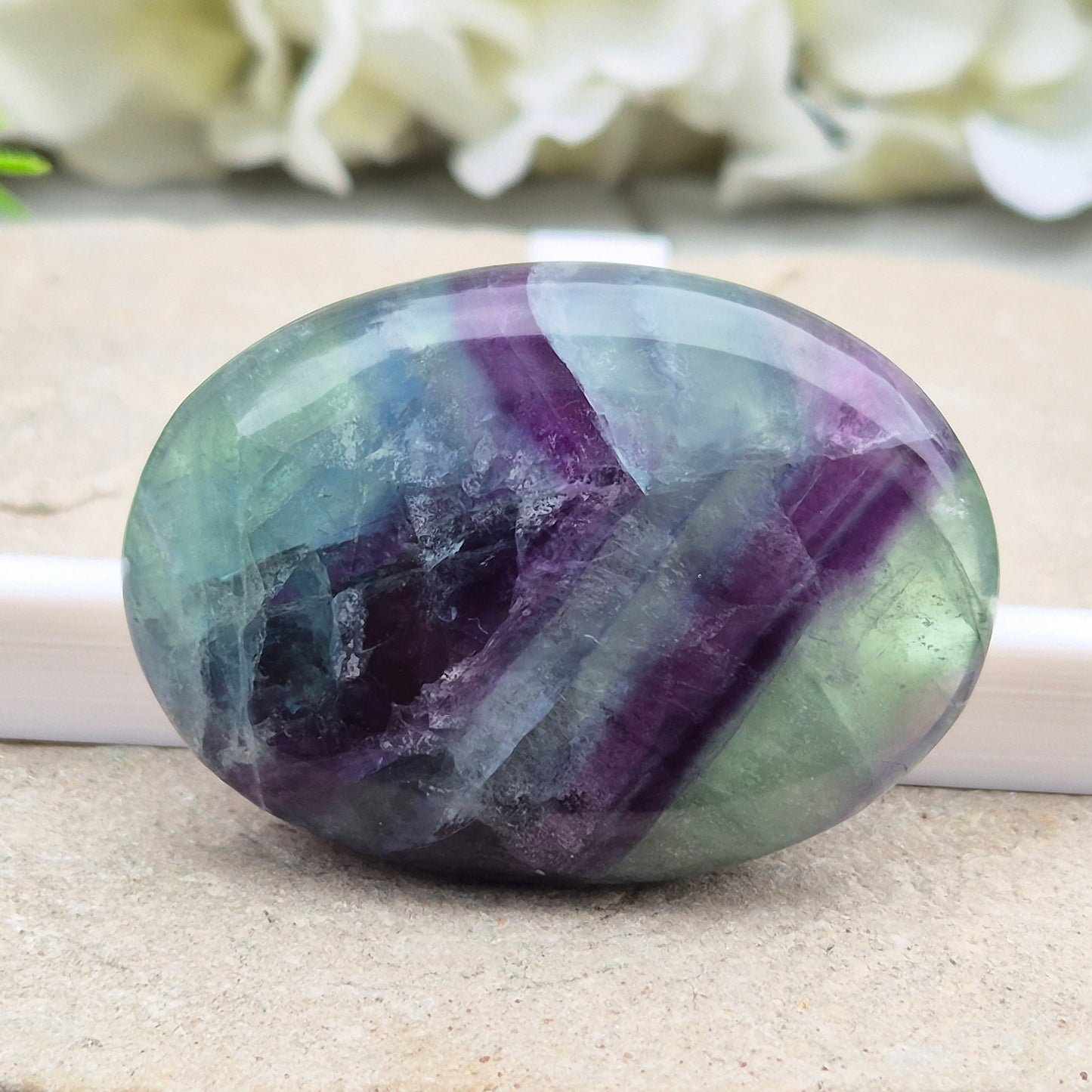 Fluorite Crystal Palm Stone
