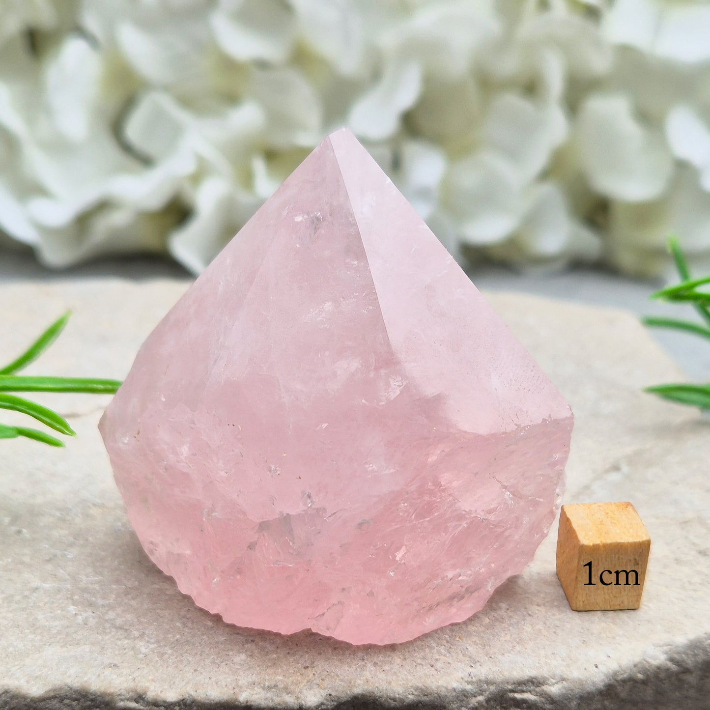 Lovely Rose Quartz standing point from Brazil. Promotes self-love, calm, and emotional healing. Perfect for display, meditation, or heart chakra work.