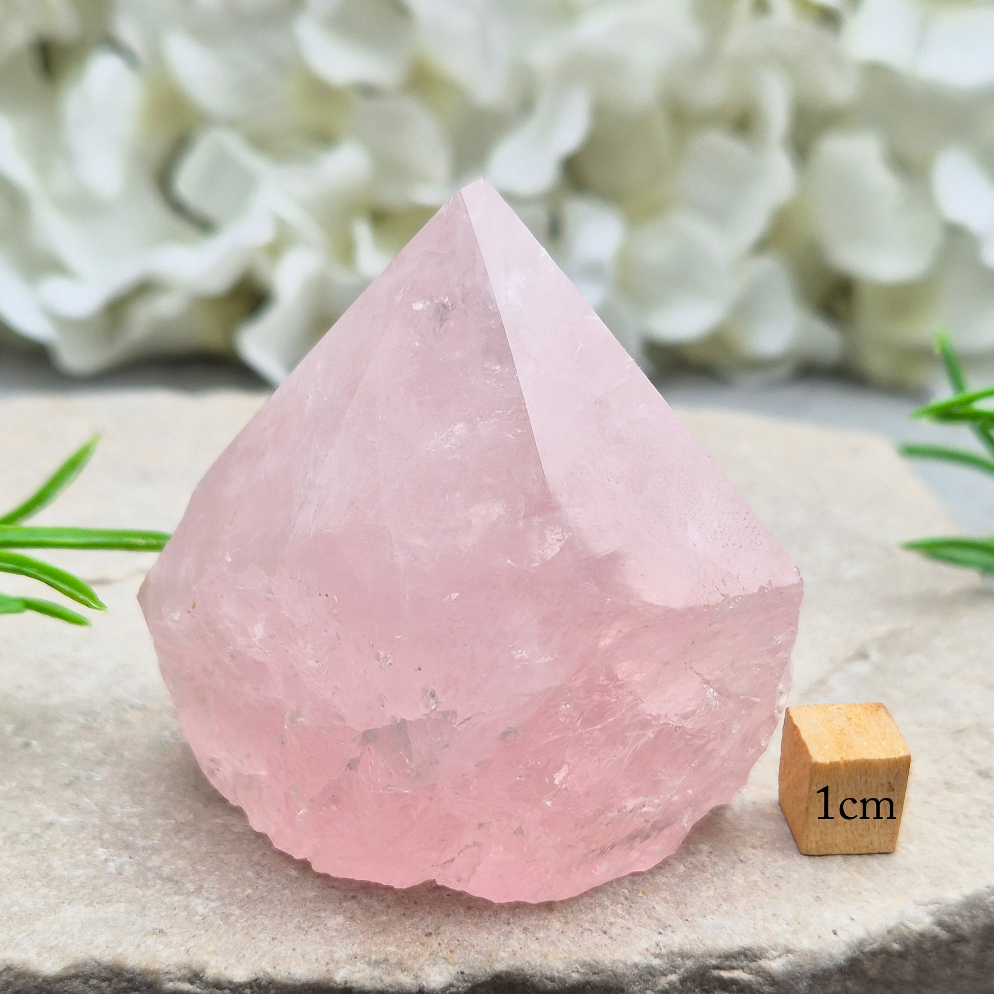 Lovely Rose Quartz standing point from Brazil. Promotes self-love, calm, and emotional healing. Perfect for display, meditation, or heart chakra work.