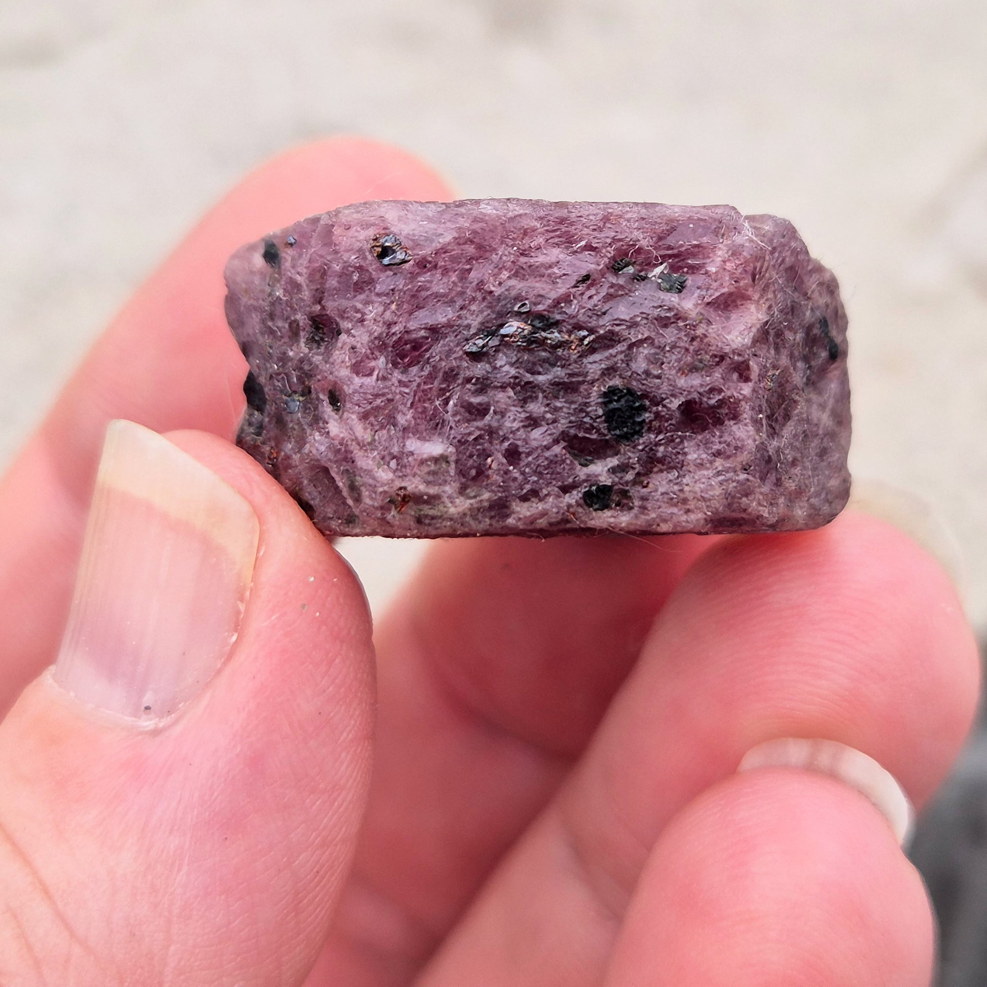 Rare Ruby Record Keeper with natural triangle markings. A deep healing stone for intuition, past life insight, courage, and soul truth.